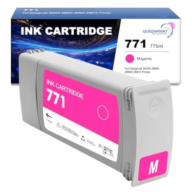 Imagem de QUEENPRINT High speed printing Cartucho de tinta 771A 771 Magenta B6Y17A de substituição para cartucho de tinta 771A para impressora DesignJet Z6200 Z6600 Z6800 Z6810, pacote com 1