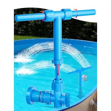 Imagem de spyong pool Fonte De Piscina Para Piscinas Acima Do Solo, Altura Retrátil, 360°, Ajustável, Com Jato Duplo Alta Pressão, Aspersor Cascata, Acessórios E Abaixo Azul