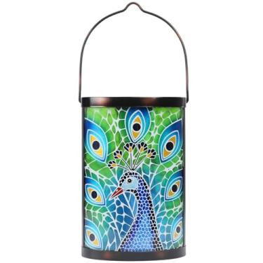Imagem de MUMTOP Lanterna Solar Suspensa Para Áreas Externas, À Prova D'Água, Luzes De Pavão, Mesa Vidro, Lâmpada Decorativa Pátio, Jardim, Decoração Quintal Externo