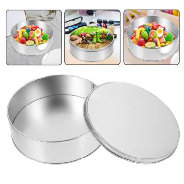 Imagem de STOBAZA Latas De Metal Redondas Para Sublimação Com Tampas, Recipientes Armazenamento, Caixas Biscoitos E Cartões