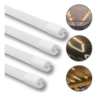 Imagem de Kit Lâmpadas Led Tubular 10w T8 Branco quente 3000K Bivolt 100v 240v -