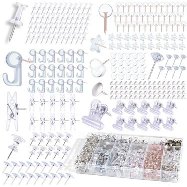 Imagem de Modpion Conjunto De 420 Alfinetes, 12 Estilos Alfinetes Transparentes, Pressão, Polegar Para Quadro Cortiça, Quadros Avisos, Acessórios Escritório Doméstico