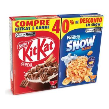 Imagem de Cereal Matinal KitKat 210g + Snow Flakes 230g