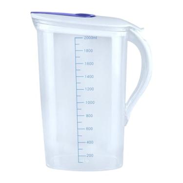 Imagem de Fenteer Arremessador de água arremessador de xícara de copo 2000ml com manusear chaleira de chaleira jarra para cozinhas domésticas de geladeira