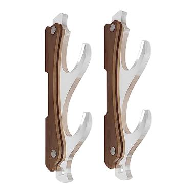 Imagem de SEEMINESALE Suporte de parede de sabre de luz, suporte de espada de 2 níveis, suporte de arma de acrílico para Katana, espada samurai, tanto, espada longa, florete, suporte de espada elegante e