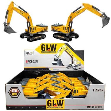 Imagem de Escavadeira Articulado Brinquedo Movimentos Reais Caixa c/ 6 - Toy Kin