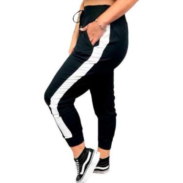 Imagem de Calça Feminina Jogger Listrada Moletom Inverno2019 Ref.15342 - Docce M
