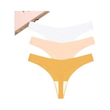 Imagem de Conjunto de 3 Calcinhas Lingerie Sexy Sem Costura - Cintura Baixa e Co