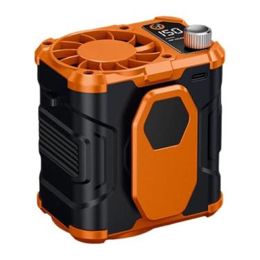 Imagem de FLCPJGV Ventilador com clipe de cinto, ventilador com lanterna recarregável e alça de pescoço para esportes ao ar livre e trabalho no jardim, 12000mah