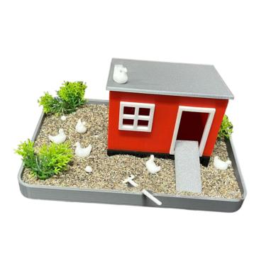 Imagem de IEUDNS Kit de jardim para galinhas, decoração de mesa para jardim de galinhas, enfeite de mesa com tema de galinha, conjunto de areia para escritório