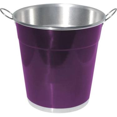 Imagem de Balde Alumínio para Gelo 8 Litros Lilás - Docesar