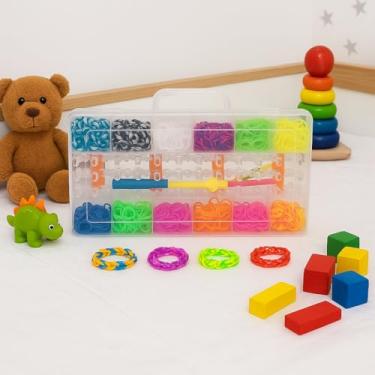 Imagem de Kit de Elásticos para Fazer Pulseiras com Maleta + Acessórios – Infantil Criativo 12 Cores Artesanato