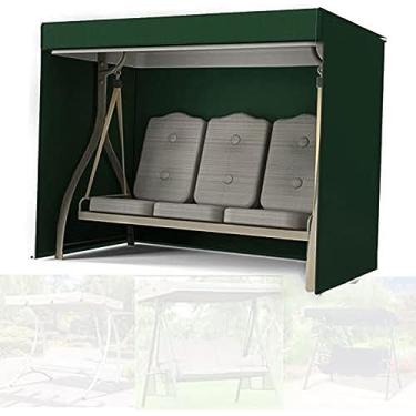 Imagem de Capa De Balanço De Jardim 3 Lugares à Prova D'água 2 Lugares Capa De Assento De Balanço Capa De Cadeira De Balanço à Prova De Poeira Proteção Solar Com 2, Green, 170 * 61 * 117CM