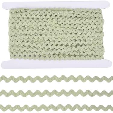 Imagem de GORGECRAFT 25 jardas RIC Rac Fio de lã Rick Rack Guarnição para costura 1/10.2 cm Rickrack fita ondulada renda verde mar escuro Zig Zag ondulado acabamento de renda em forma de S tecido trançado para