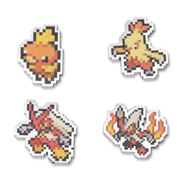 Imagem de Pokémon Centro: Pinos Torchic, Combusken, Blaziken e Mega Blaziken Pokémon Pixel (pacote com 4)