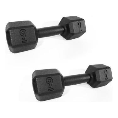 Imagem de Halter Sextavado Pintado 9Kg  HSP09 - GOHARDBR