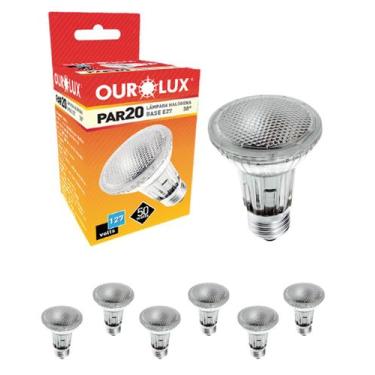 Imagem de 7 Lâmpadas Halógenas Ourolux PAR20 50W 127V E27 Cor da Luz 2800K Amare