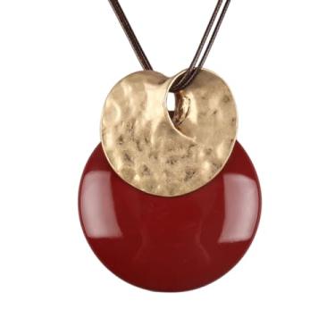 Imagem de Jeilwiy Colar feminino boho estilo hippie, grosso, longo, de couro, gargantilha preta, boêmio, Couro sintético, Sem Pedra Preciosa