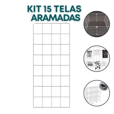 Imagem de Kit 10 Telas Aramada 20x40cm Painel Home Office Mural Recados Planejam