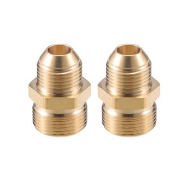 Imagem de VekAuto Conector de lavadora de pressão, adaptador macho M18x1,5 para M22x1,5 conector de mangueira de parafuso de latão universal para lavadora de pressão conexão rápida latão tom cobre acessórios