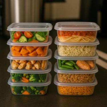 Imagem de kit 10 Potes herméticos 1 litro marmita vasilias Transparente Recipien