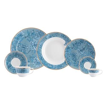 Imagem de Serviço de Jantar, Chá e Café 28 peças em Porcelana, Modelo Izabel, com Saliência nas Extremidades, Coleção Atlântico, Schmidt Estilo, Porcelana Schmidt