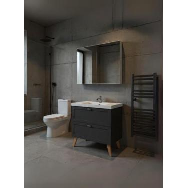 Imagem de Gabinete para Banheiro com Cuba e Armario 80cm Mdf Milano - On Móveis,