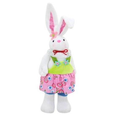 Imagem de Coelha De Páscoa Decoração Enfeite Tecido Coelhinha 47cm - Gici Decor