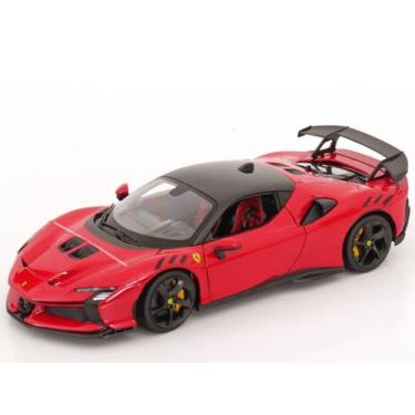Imagem de Diecast Model Car Compatible with Bburago 1:18 Ferrari SF90 XX Stradale Red with Black Top - Red 18-16020RD