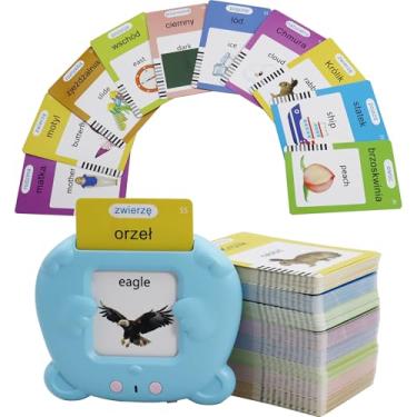 Imagem de MAYAPHILOS 510 cartões didáticos falantes de inglês e polonês com palavras à vista, brinquedos divertidos para aprender polonês para crianças, presentes de aniversário educativos para crianças