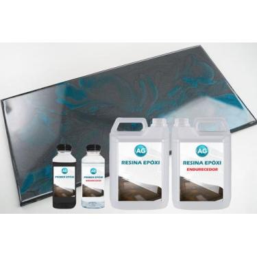 Imagem de Kit Porcelanato Liquido Metálico Cinza Cetim / Turquesa Pacifico AG po