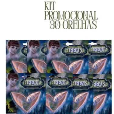 Imagem de Kit C/30 Orelhas Elfo Longas Cosplay Fantasia Halloween - Sm decora