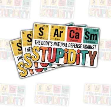 Imagem de Adesivo de mesa periódica de sarcasmo, presente sarcástico para professores de ciências, estudantes, sarcasmo, adesivos de defesa natural do corpo contra a estupidez, decalque de carro para laptop