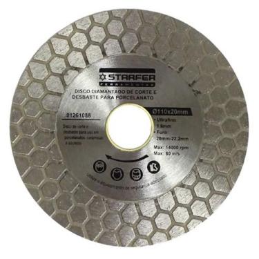 Imagem de Disco Diamantado 2 em 1 110mm Corta e Desbasta Porcelanato Cerâmica Az