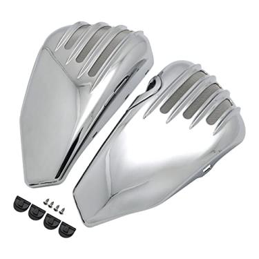 Imagem de Tampa da moldura da bateria da carenagem do motor do lado esquerdo e direito da motocicleta para Harley Sportster XL 883 1200 XL883/C/N/L/R, XL1200C/R/L/N/X 2003-2013 (cromado)