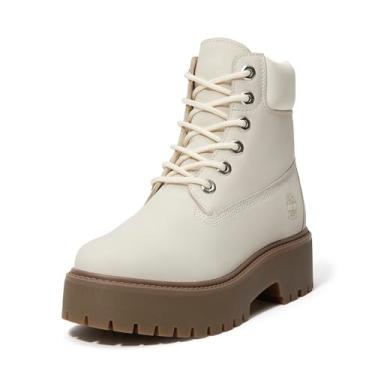 Imagem de Timberland Bota feminina Stone Street 15 cm com cadarço à prova d'água, Nobuck natural, 36