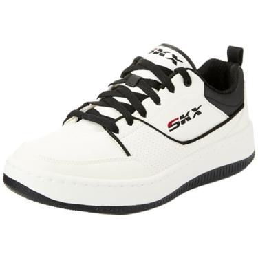 Imagem de Skechers Tênis masculino Sport Court 92 otomano, Acabamento preto duraleather branco, 45.5 EU