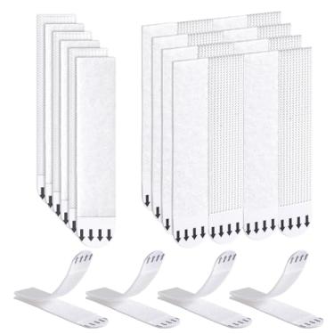 Imagem de Ainiv 15 pares (30 tiras) fitas adesivas para pendurar para imagens pesadas, extra fortes 9,35 x 1,91 cm, fitas de montagem de gancho de dupla face, fita de fixação de parede removível sem danos para óculos, metal (grande)