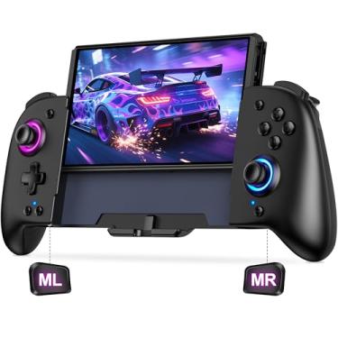 Imagem de LIFUFUTEE Wireless-Switch-Controller, One-Piece Joypad Controller Replacement for Nintendo Switch Controller/OLED, Switch Pro Controller with Programmable/Dual Vibration/TURBO/Wakeup/RGB Light, Black