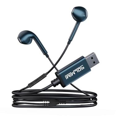 Imagem de SOLMIMI Fones de ouvido USB com microfone para PC, laptop, fone de ouvido USB de 2 metros com controle de volume e mudo para computador, laptop, PC, PS4, PS5, notebook, desktop, escritório, casa