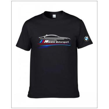 Imagem de Camiseta Unissex De Algodão BMW Verão Clássico Logotipo Estampado Moda