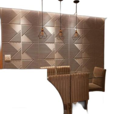 Imagem de 9 Placas Revestimento 3D Decorativo 50X50 Parede Kit Ripado