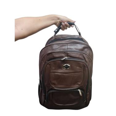 Imagem de Mochila Executiva Grande Marrom Para Porta Notebook Trabalho