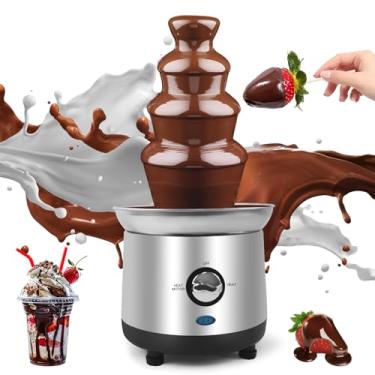 Imagem de Máquina de fonte de chocolate, 4 camadas, fonte elétrica de fondue de chocolate, fonte de queijo, perfeita para queijo Nacho, molho de chocolate, casamento, festa