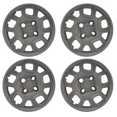 Imagem de Kit 4 Calota Aro 13 Compatível c/Roda Palio Attractive Vivace 2015 2016 - Preto fosco