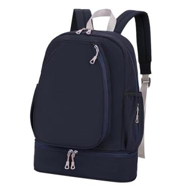 Imagem de Fenteer Bolsa de tênis com compartimento para sapatos, mochila para laptop, bolsa para armazenamento de equipamentos, mochila de ginástica, bolso lateral para, Azul