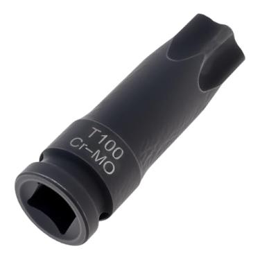 Imagem de ePathChina T100 Torx Bit Soquete 1/5.1 cm Drive 6 pontos estrela eixo de cames adaptador soquete remoção de parafuso CR-MO aço soquetes de impacto para chaves catracas elétricas parafusos de fixação