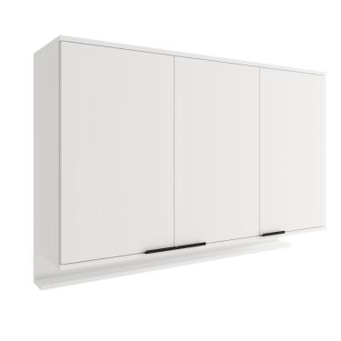 Imagem de Armário Aéreo De Cozinha Miami 1200mm 3 Portas C Porta Temperos Carraro Branco