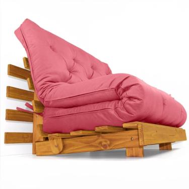 Imagem de Sofá Cama Casal Futon Tokio D33 Madeira Maciça Cor néctar das flores - Cinza