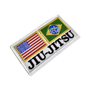 Imagem de AM0242-001 EUA Brasil Jiu-Jitsu Patch Bordado 13x6,8cm - BR44